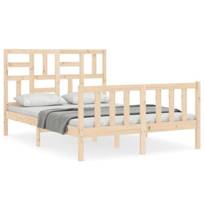 Berkfield Bed Frame with Headboard 140x190 cm Solid Wood