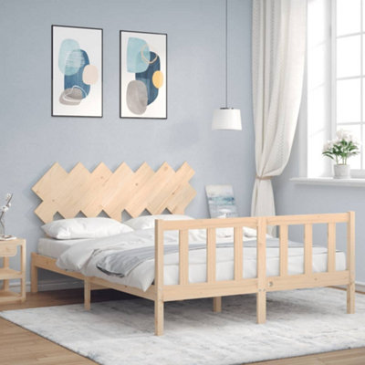 Berkfield Bed Frame with Headboard 140x190 cm Solid Wood