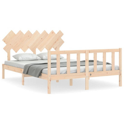 Berkfield Bed Frame with Headboard 140x190 cm Solid Wood