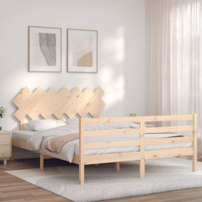 Berkfield Bed Frame with Headboard 140x200 cm Solid Wood
