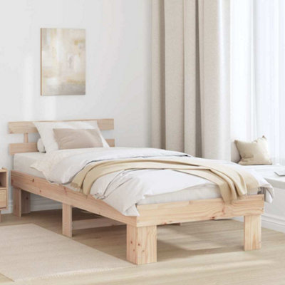 Berkfield Bed Frame with Headboard 90x190 cm Solid Wood Pine