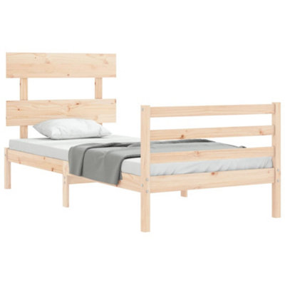 Berkfield Bed Frame with Headboard 90x200 cm Solid Wood