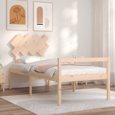 Berkfield Bed Frame with Headboard 90x200 cm Solid Wood