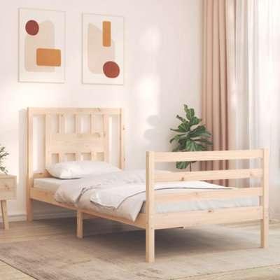 Berkfield Bed Frame with Headboard 90x200 cm Solid Wood
