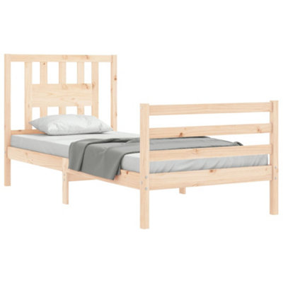 Berkfield Bed Frame with Headboard 90x200 cm Solid Wood