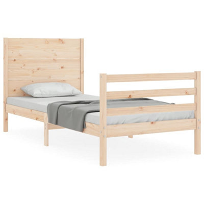 Berkfield Bed Frame with Headboard 90x200 cm Solid Wood