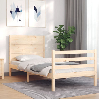 Berkfield Bed Frame with Headboard 90x200 cm Solid Wood