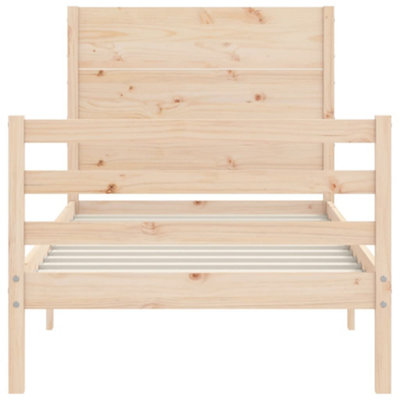 Berkfield Bed Frame with Headboard 90x200 cm Solid Wood