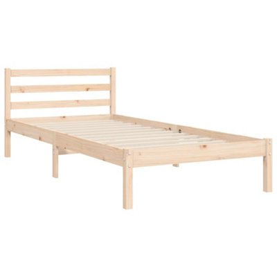 Berkfield Bed Frame with Headboard Single Solid Wood