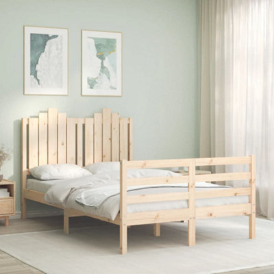 Berkfield Bed Frame with Headboard Small Double Solid Wood | DIY at B&Q