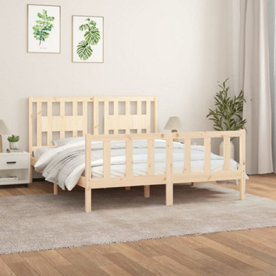 Berkfield Bed Frame with Headboard Solid Wood Pine 160x200 cm
