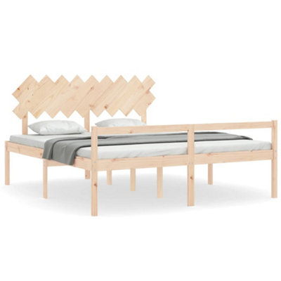 Berkfield Bed Frame with Headboard Super King Size Solid Wood