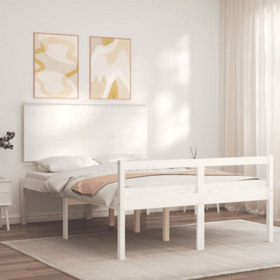 Berkfield Bed Frame with Headboard White 120x200 cm Solid Wood