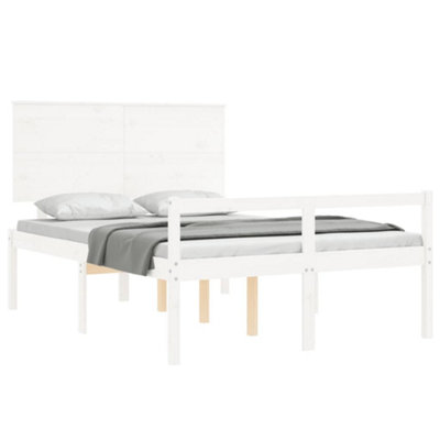 Berkfield Bed Frame with Headboard White 120x200 cm Solid Wood