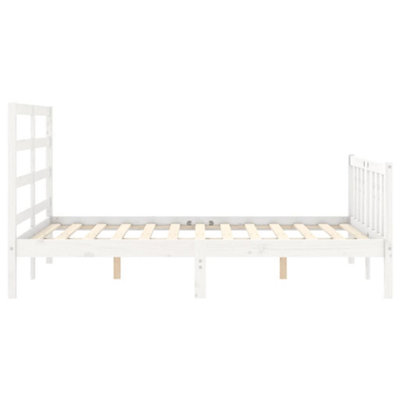Berkfield Bed Frame with Headboard White 120x200 cm Solid Wood
