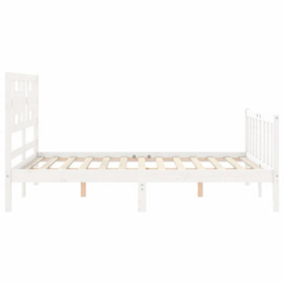 Berkfield Bed Frame with Headboard White 120x200 cm Solid Wood