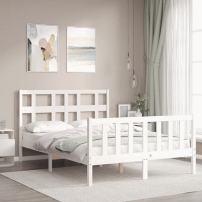 Berkfield Bed Frame with Headboard White 120x200 cm Solid Wood