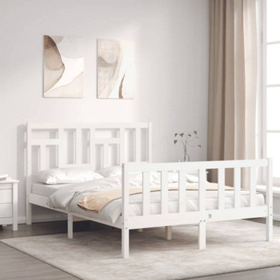 Berkfield Bed Frame with Headboard White 120x200 cm Solid Wood