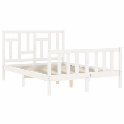 Berkfield Bed Frame with Headboard White 120x200 cm Solid Wood