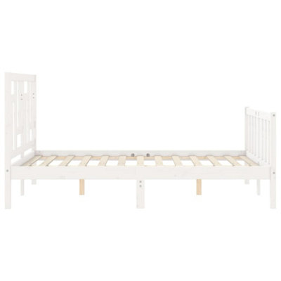 Berkfield Bed Frame with Headboard White 120x200 cm Solid Wood
