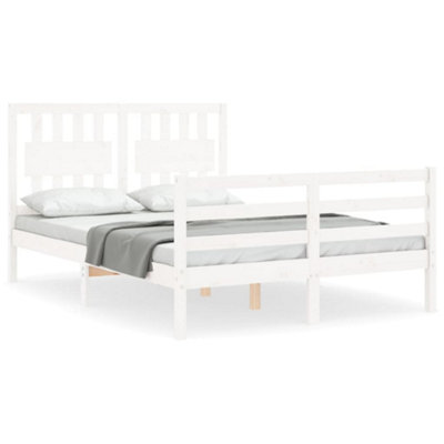 Berkfield Bed Frame with Headboard White 120x200 cm Solid Wood