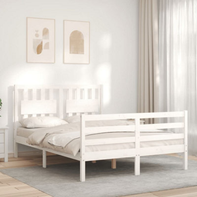 Berkfield Bed Frame with Headboard White 120x200 cm Solid Wood