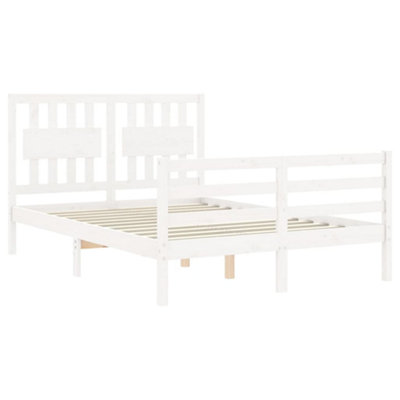 Berkfield Bed Frame with Headboard White 120x200 cm Solid Wood