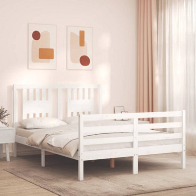 Berkfield Bed Frame with Headboard White 120x200 cm Solid Wood