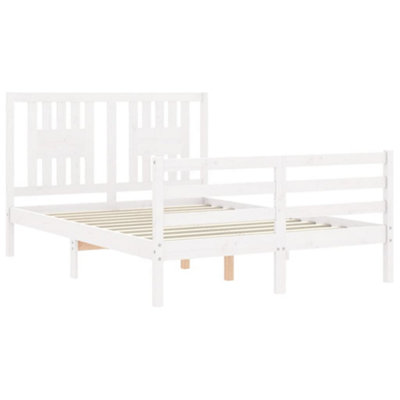 Berkfield Bed Frame with Headboard White 120x200 cm Solid Wood