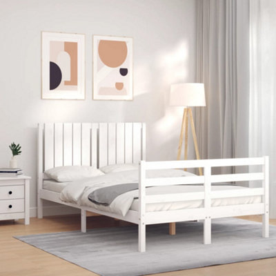 Berkfield Bed Frame with Headboard White 120x200 cm Solid Wood
