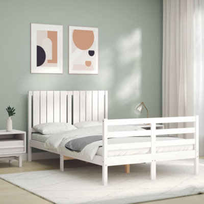 Berkfield Bed Frame with Headboard White 120x200 cm Solid Wood