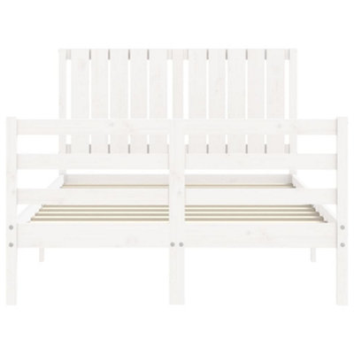 Berkfield Bed Frame with Headboard White 120x200 cm Solid Wood
