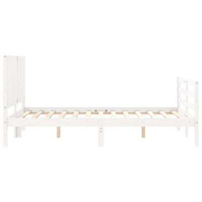 Berkfield Bed Frame with Headboard White 120x200 cm Solid Wood