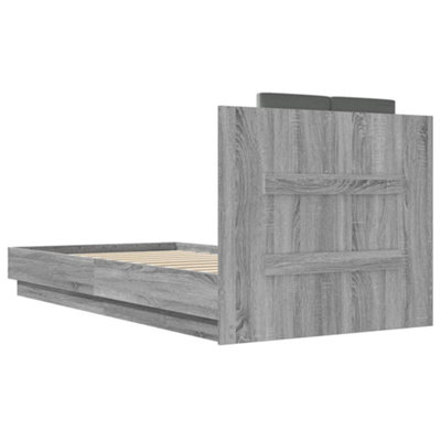 Berkfield Bed Frame with LED without Mattress Grey Sonoma 75x190 cm ...