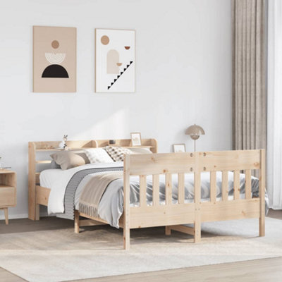 Berkfield Bed Frame without Mattress 135x190 cm Double Solid Wood Pine