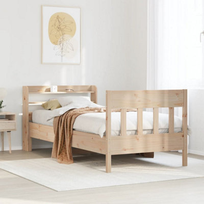 Berkfield Bed Frame without Mattress 75x190 cm Small Single Solid Wood Pine