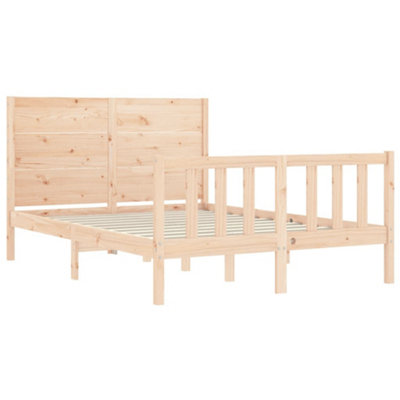 BERKFIELD BED FRAME WITHOUT MATTRESS DOUBLE SOLID WOOD PINE