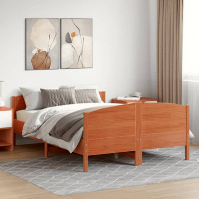 Berkfield Bed Frame without Mattress Wax Brown 160x200 cm Solid Wood Pine