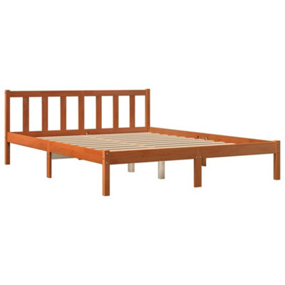 Berkfield Bed Frame without Mattress Wax Brown 160x200 cm Solid Wood Pine