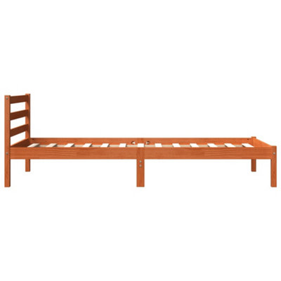 Berkfield Bed Frame without Mattress Wax Brown 90x200 cm Solid Wood Pine