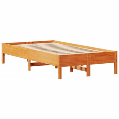 Berkfield Bed Frame without Mattress Wax Brown 90x200 cm Solid Wood Pine