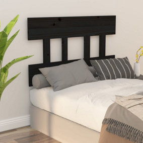 Berkfield Bed Headboard Black 103.5x3x81 cm Solid Wood Pine