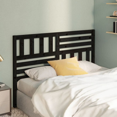 Berkfield Bed Headboard Black 126x4x100 cm Solid Wood Pine