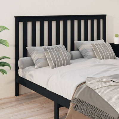 Berkfield Bed Headboard Black 166x6x101 cm Solid Wood Pine