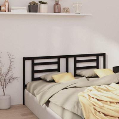 Berkfield Bed Headboard Black 186x4x100 cm Solid Pine Wood