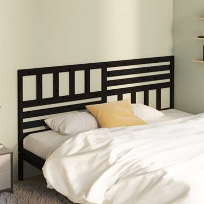 Berkfield Bed Headboard Black 186x4x100 cm Solid Wood Pine