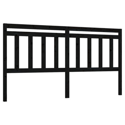 Berkfield Bed Headboard Black 206x4x100 cm Solid Wood Pine