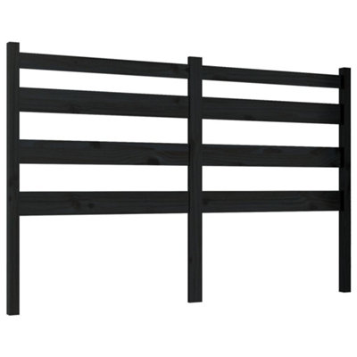 Berkfield Bed Headboard Black 206x4x100 cm Solid Wood Pine