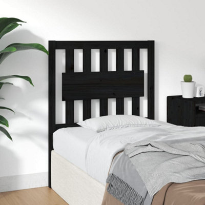 Berkfield Bed Headboard Black 80.5x4x100 cm Solid Wood Pine
