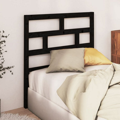 Berkfield Bed Headboard Black 81x4x100 cm Solid Wood Pine